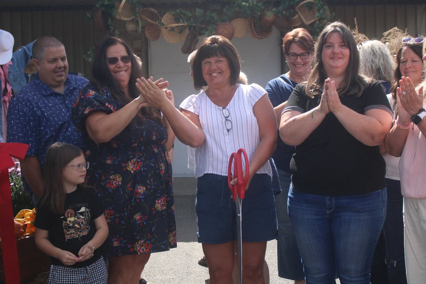 Bedford County Chamber of Commerce ribbon cutting for Finley Bee at the Fairgrounds Harvest Market at Jordan Hall, Bedford PA